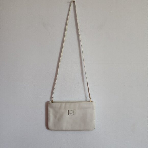 Anne Klein Cream Mini Leather Crossbody - Picture 1 of 3